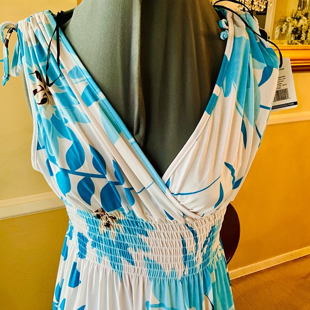 Blue and White Floral Dress